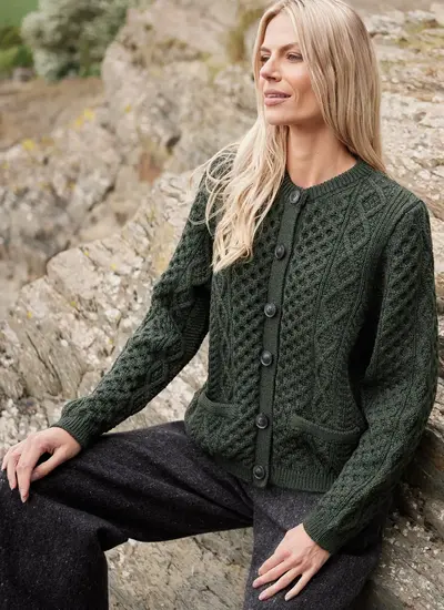 Ruby Aran Merino Lumber in Army Green 